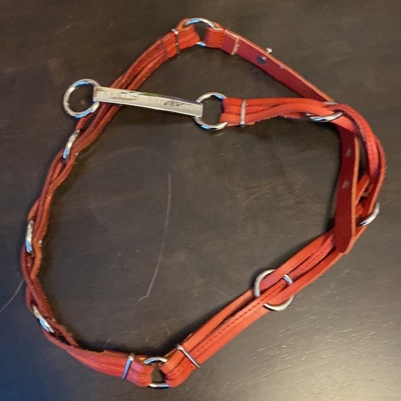 Red Armani Exchange leather belt silver hardware - Picture 3 of 3